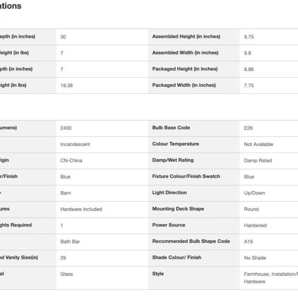 Hampton Bay Vanity Light with Blue Shades - Elmcroft Light Brushed Nickel - Picture 10 of 12